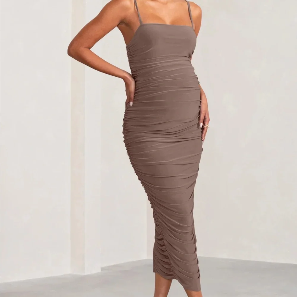 maternity dress brown worn once - Picture 1 of 3